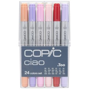 Kit de Canetas Profissionais com Estojo 24 Peças Copic