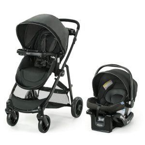 Carrinho de Bebê Travel System com Assento Reversível e Cesta de Armazenamento Graco Modes Element Preto