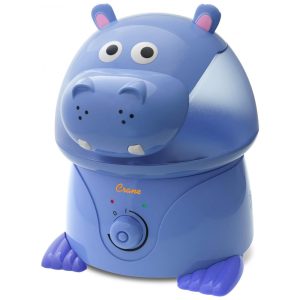 Umidificador Ultrassônico de Névoa Fria Ideal para Bebês 24H de Ação 56 Litros Cobertura 46m2 110V Crane Hipopótamo Azul