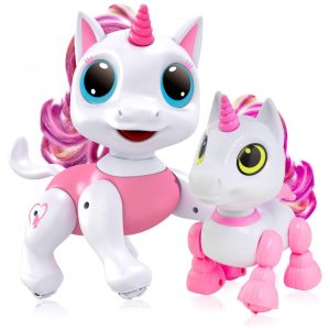 Robo Pets Unicorn Rosa – Conjunto com 2 Unicórnios Robôs Interativos para Crianças a Partir de 3 Anos