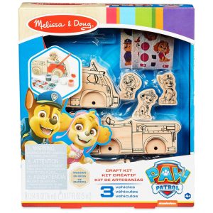 Kit Artesanato de Veículos de Madeira Patrulha Canina Decore seus Próprios Carros com 3 Figuras do Jogo Melissa & Doug