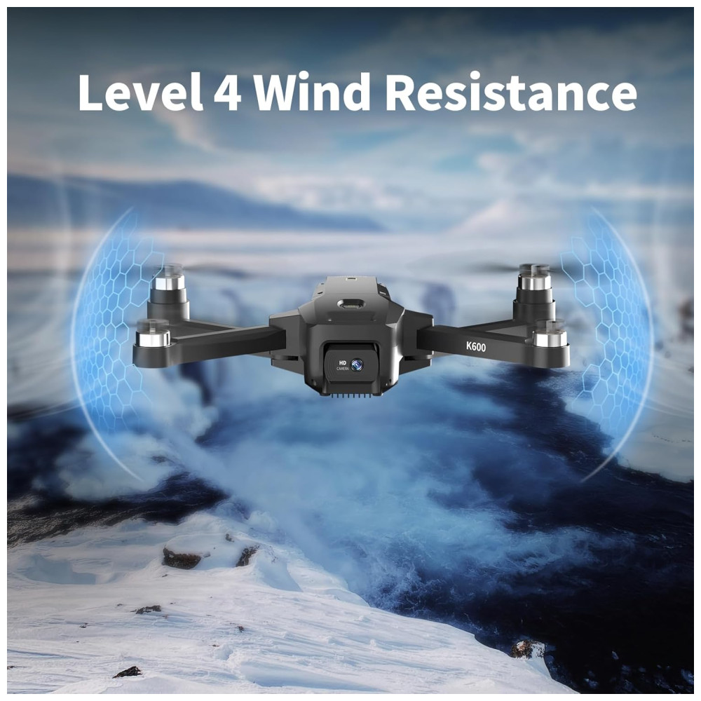 Drone K600 com 2 Câmeras 1080P para Crianças e Adultos Lente Ajustável 90° Retenção Automática VR FPV e Bateria 1800mAh Karuisrc Preto - Imagem 6