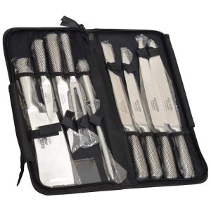 Conjunto de Facas Profissional Eclipse Premium em Maleta Em Aço Inoxidável 9 Peças Grafite escuro ROSS HENERY PROFESSIONAL Cinza escuro