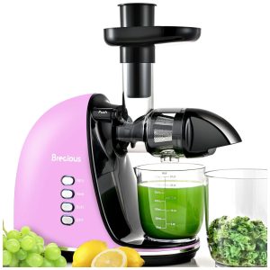 Centrifuga de Frutas com 2 Velocidades Motor Silencioso e Função Reversa 110V 150W BRECIOUS Rosa Claro