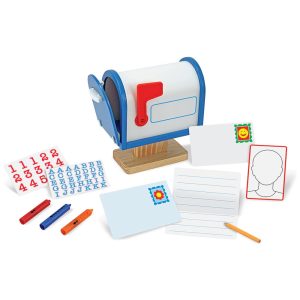 Caixa de Correio Infantil de Madeira com Cartas e Cartões Postais Brinquedo Educativo para Crianças Acima de 4 Anos Melissa & Doug