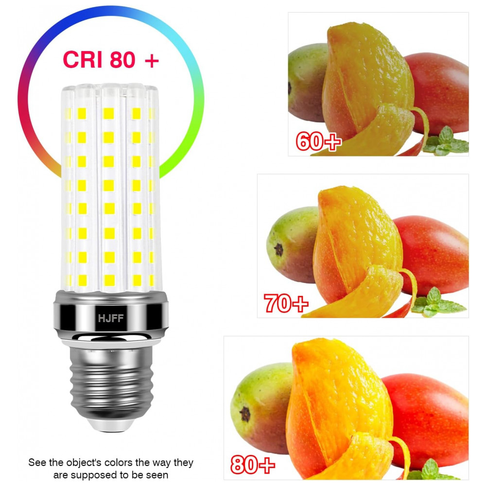 Lâmpadas LED 20W (4 un) 2500 lúmens 6000K luz branca fria, soquete E26/E27, equivalente 200W, para ventilador, casa, garagem, galpão,HJFF - Imagem 4