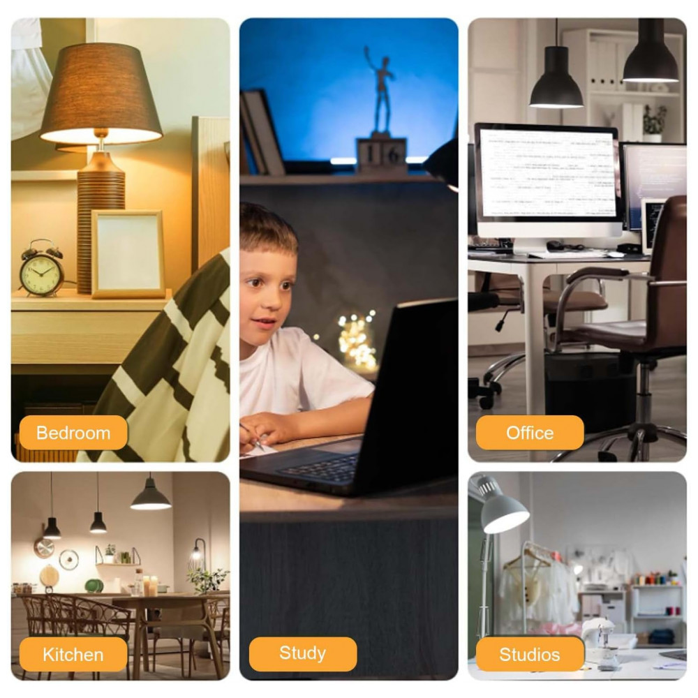 Lâmpadas LED 20W (4 un) 2500 lúmens 6000K luz branca fria, soquete E26/E27, equivalente 200W, para ventilador, casa, garagem, galpão,HJFF - Imagem 6