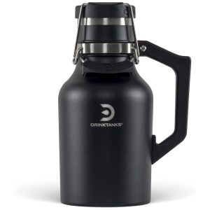 DrinkTanks Cooler Portátil para Garrafas de cerveja com Isolamento Duplo Aço Inox Preto