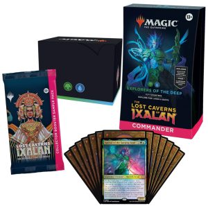 Magic The Gathering As Cavernas Perdidas de Ixalan Deck de Commander Exploradores das Profundezas com 100 Cartas e Acessórios