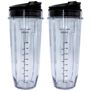 Kit de Copos 946 mL para Liquidificador Compatível com Modelos Nutri Ninja Auto iQ BLENDIN 8541989294 Preto