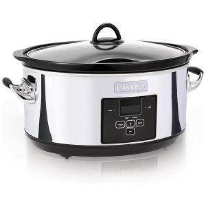 Panela Elétrica Programável 7 Litros com Controle e Timer Digital 110V 1500W Crockpot Prata