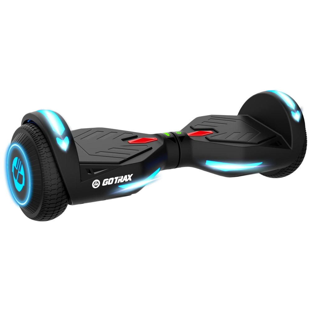 Hoverboard com Luz LED Velocidade de 9km/h e Alcance até 8 km para Crianças e Adolescentes até 80 kg 110V 200W Gotrax NOVA Preto