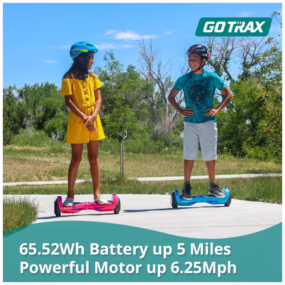 Hoverboard com Luz LED Velocidade de 9km/h e Alcance até 8 km para Crianças e Adolescentes até 80 kg 110V 200W Gotrax NOVA Preto - Imagem 3