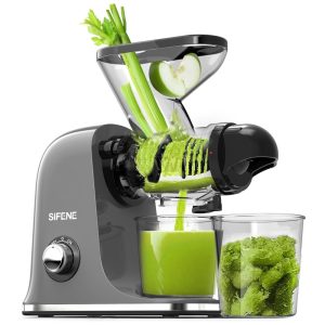 Centrifuga de Frutas e Legumes com Calha de Alimentação Dupla para Alto Rendimento 110V 150W SIFENE Cinza