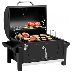 Churrasqueira a Carvão com Duas Alças Laterais Abridor de Garrafas e Porta Traseira Royal Gourmet CD1519 Preta