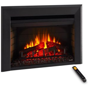 Lareira Elétrica de Embutir A41x63L cm com 4 Níveis de Intensidade de Chama 110V 5100BTU SIMPLIFIRE Preta