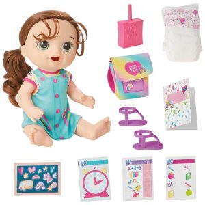Boneca Hora da Escola com Acessórios Educativos para Crianças Acima de 3 Anos Baby Alive Cabelo Castanho