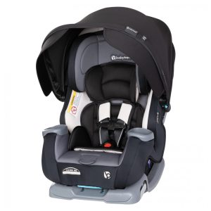 Cadeira de Bebê para Carro Conversível 4 em 1 com Dossel para Proteção Solar e Porta Copos Baby Trend Cover Preta