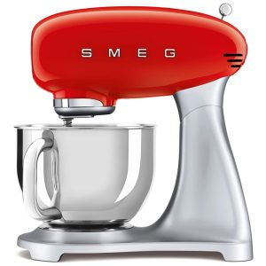 Batedeira SMEG Stand Mixer e Acessório de Rolos e Cortadores de Massa Vermelho