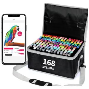 Kit de Canetas Profissionais com Bolsa para Transporte 168 Peças Vokiuler