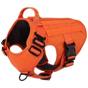 ICEFANG Arreio Tático para Cães com 2 Fivelas de Metal Tam G