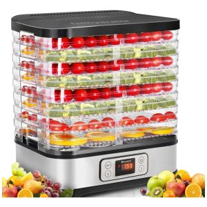 Desidratador de Alimentos 8 Bandejas e Transparente 110v HOMDOX HM53308 Prateado