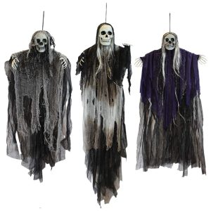 Kit de Esqueletos Fantasma de Pendurar para Decoração de Halloween 3 Un