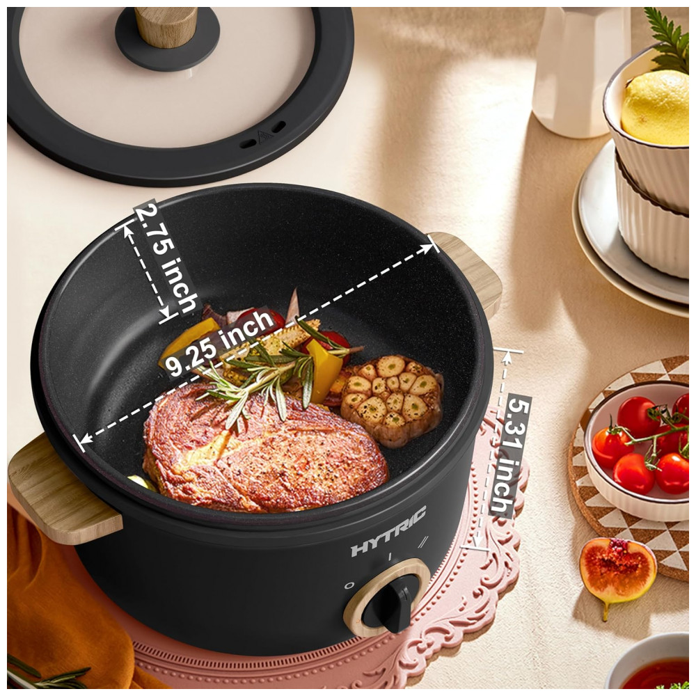 HYTRIC Hot Pot Elétrico Portátil 25L com Revestimento Antiadere Multifuncional para Cozinhas Modernas - Imagem 3