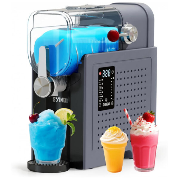 Máquina de Raspadinha SYINTAO Sem Uso de Gelo, 2,22 Litros de Bebidas Congeladas Máquina de Sorvete Soft. Máquina de Frozen Para Casa com Display LED,