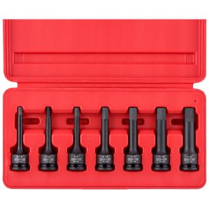 Ferramenta Automotiva Tekton Conjunto de Soquetes de Brocas Allen 7 Peças NEIKO 01131B Vermelho