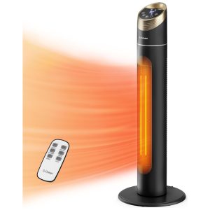 Aquecedor Elétrico para Salas Grandes com Aquecimento Silencioso Controle Remoto e Proteção Contra Superaquecimento 110V 1500W G Ocean Branco