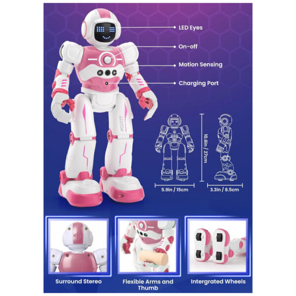 Brinquedo Robô Programável de Controle Remoto e Sensor de Gestos para Crianças - Presente de Aniversário Ideal para Meninos de 4 a 10 Anos,EduCuties