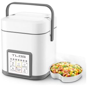 Panela Arroz Elétrica Multifuncional TLOG 1.2L com Revestimento de Cerâmica 110V Cinza