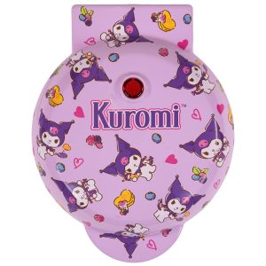 Mini Máquina de Waffle Tema Hello Kitty Kuromi com Revestimento Antiaderente 110V 550W Uncanny Brands Roxa