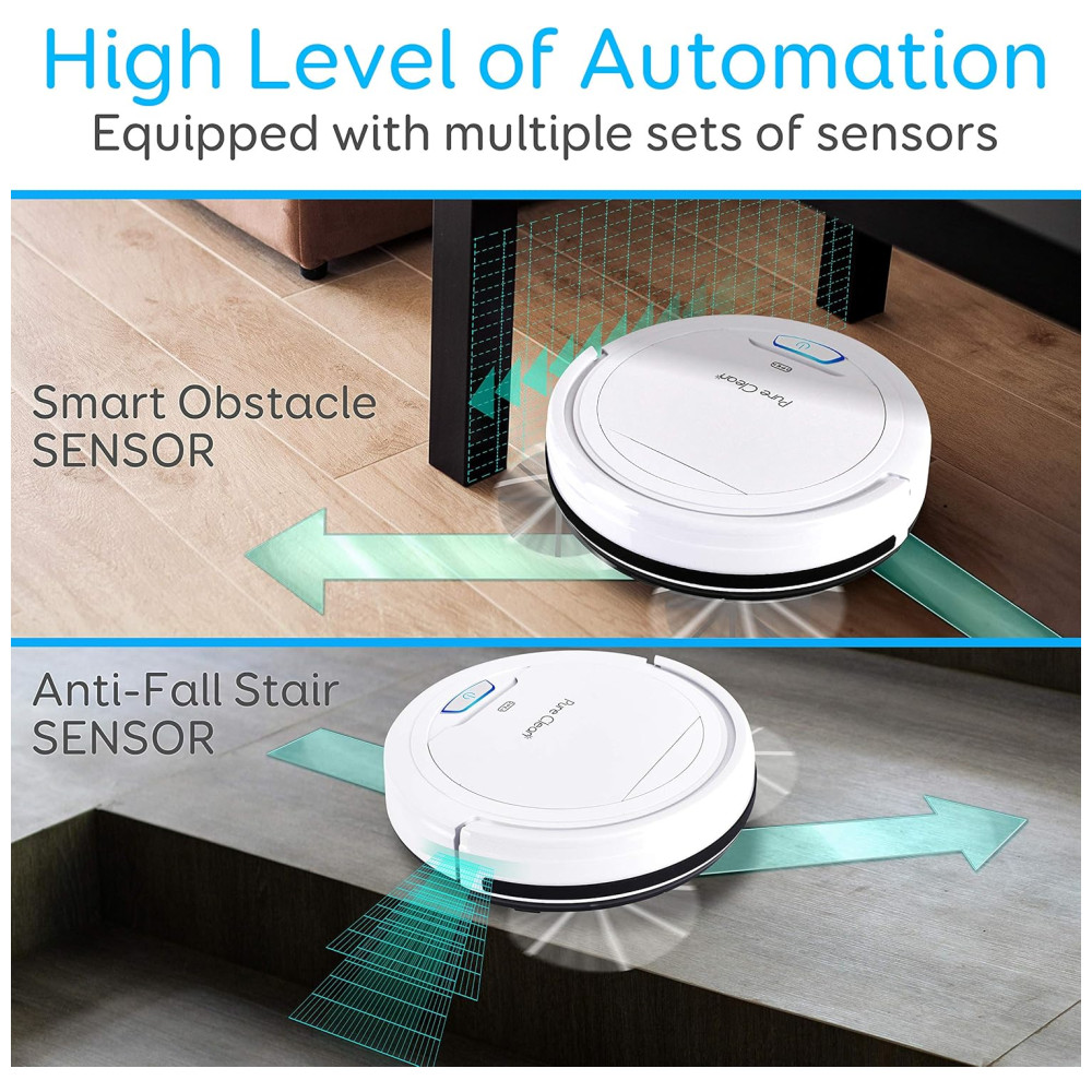 Aspirador de Pó Robô 1200Pa Capacidade 200 mL Recarregável PURE CLEAN PUCRC25 Branco - Imagem 5