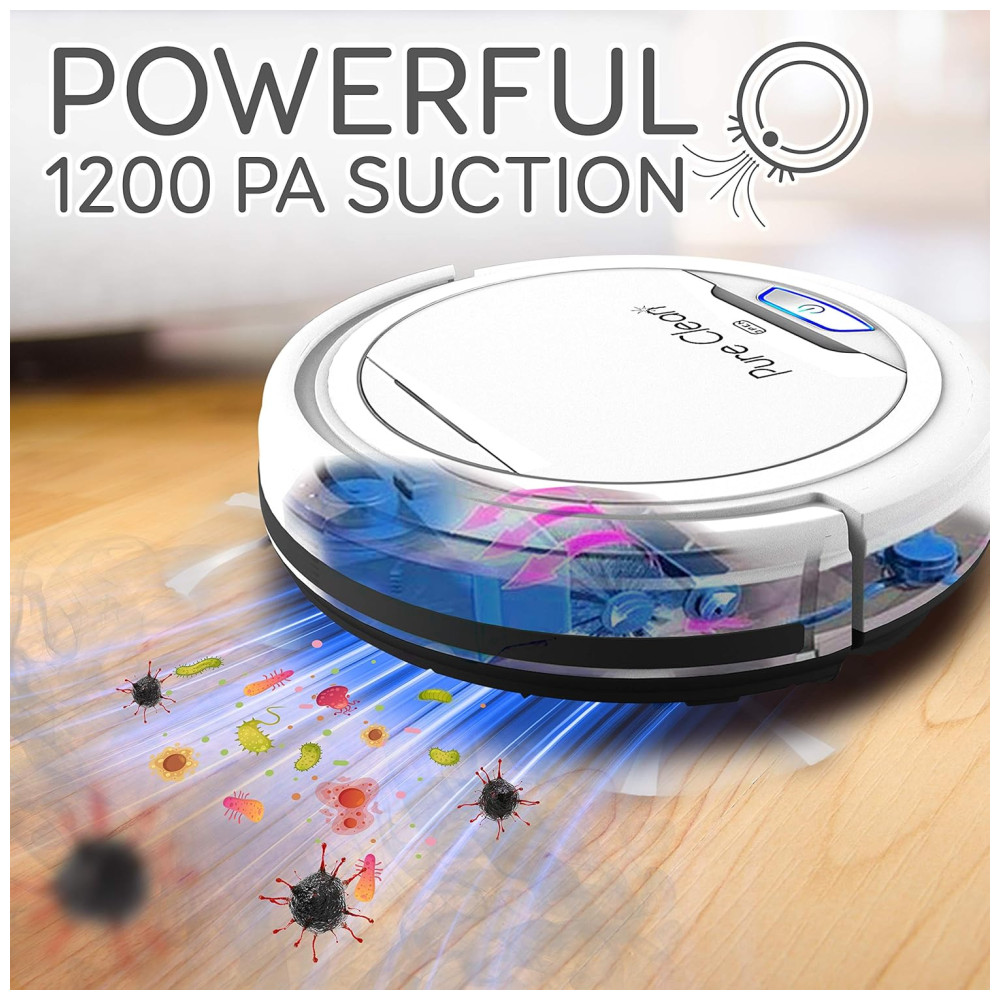 Aspirador de Pó Robô 1200Pa Capacidade 200 mL Recarregável PURE CLEAN PUCRC25 Branco - Imagem 9