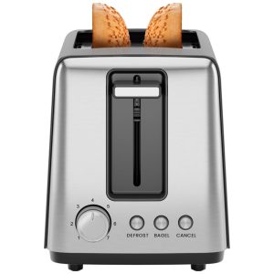 Torradeira Chefman 2 Fatias 7 Níveis de Douramento Bandeja Removível Ideal para Pães Grossos e Bagels com Função de Descongelar e Cancelar