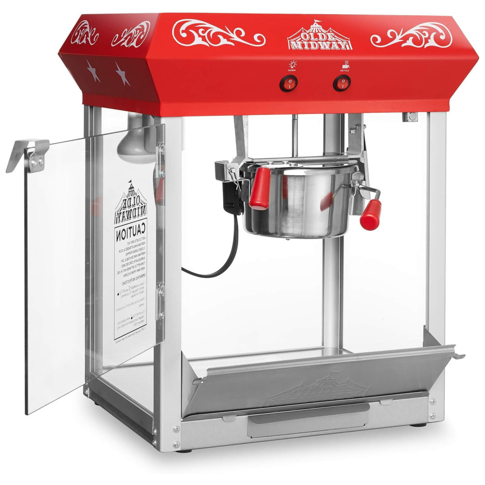 Máquina de Pipoca Olde Midway Bar Style Vermelha. Faz Pipoca Deliciosa em Minutos Compacta e Eficiente Ideal para Qualquer Ocasião. - Imagem 3