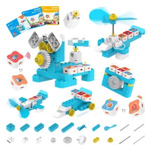 Kit STEM Robô de Programação WhalesBot A1 8 em 1 com Blocos Magnéticos para Crianças de 3 a 5 Anos