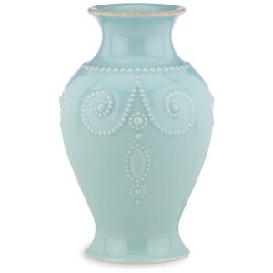 Vaso de 20 cm em Cerâmica Stoneware Lenox French Perle Azul