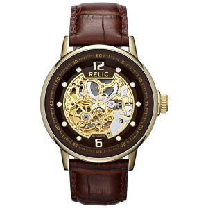 Relógio Masculino Automático e Aço Inoxidável RELIC BY FOSSIL ZR77241 Marrom