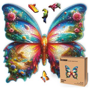 Quebra Cabeças em Madeira MDF para Adultos Tema Borboleta com 500 Peças LEOGOR Colorido