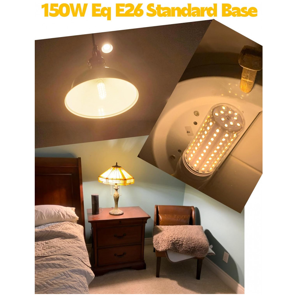 Lâmpadas de Milho LED E26 15W Equivalentes a 150W, Branco Quente 2700K, 2000LM para Lustres e Ventiladores de Teto - Xyanmc - Imagem 3