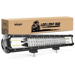 Farol de Milha LED Off Road 360W Linha Tripla 36000LM Alumínio Fundido à Prova Dágua NILIGHT 18020C A Branco