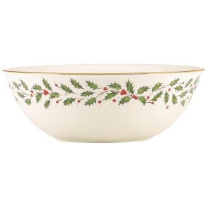 Tigela Natalina com Capacidade de 2L Material em Porcelana e Formato Redondo LENOX 830141 Branca Creme