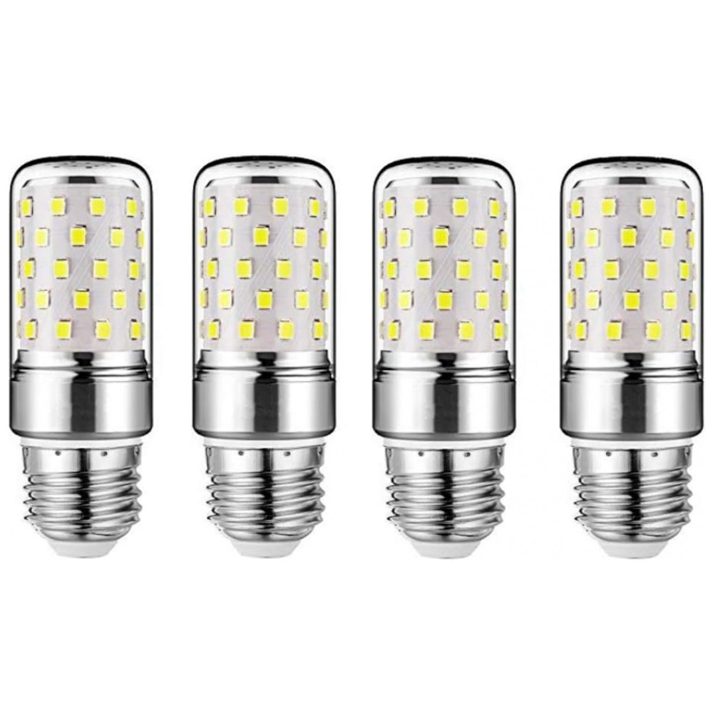 E27 LED Corn Bulbs 12W – Pack com 4 Lâmpadas Candelabra LED 100W Equivalent,Luz Branca Fria 6000K,Base E26/E27,Não Dimerizável, Iluminação,K JINGKELAI