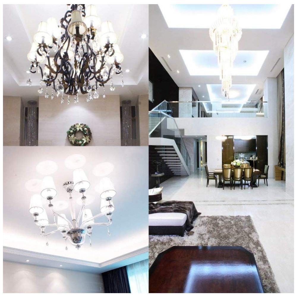 E27 LED Corn Bulbs 12W – Pack com 4 Lâmpadas Candelabra LED 100W Equivalent,Luz Branca Fria 6000K,Base E26/E27,Não Dimerizável, Iluminação,K JINGKELAI - Imagem 6
