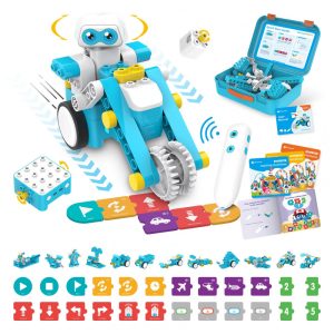 Kit robótico STEM 24 em 1 com Caneta e Cartões de Codificação sem Tela para crianças 4 a 6 Anos WhalesBot B3