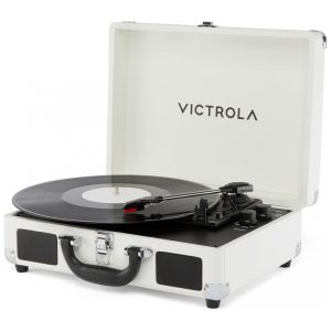 Victrola Journey II 2025 Model Bluetooth Suitcase Record Player com Alto-Falantes Estéreo Internos Aprimorados de Baixos Toca-discos de 3 Velocidades