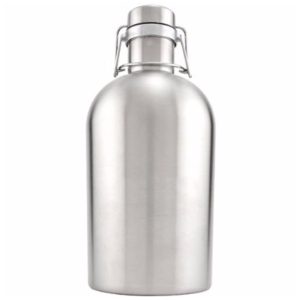 Cooler Portátil para Garrafas de cerveja com Isolamento Duplo Aço Inox KEGWORKS SSGROWLER BLANK Prateado